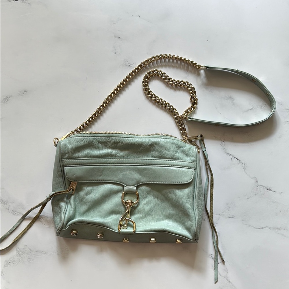 Rebecca Minkoff MAC Mint Green Leather Shoulder Bag
